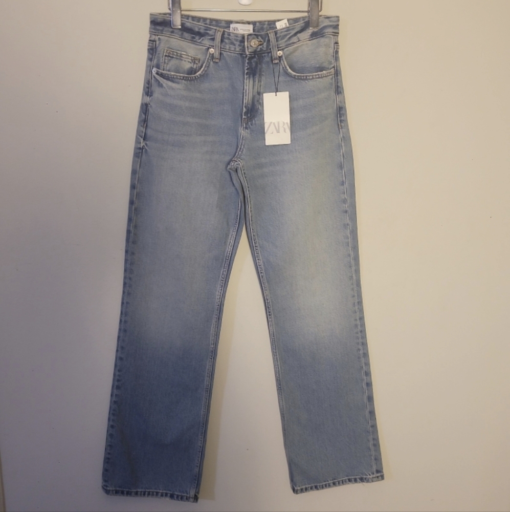 New Zara High Rise Wide Leg Jean Sz 4